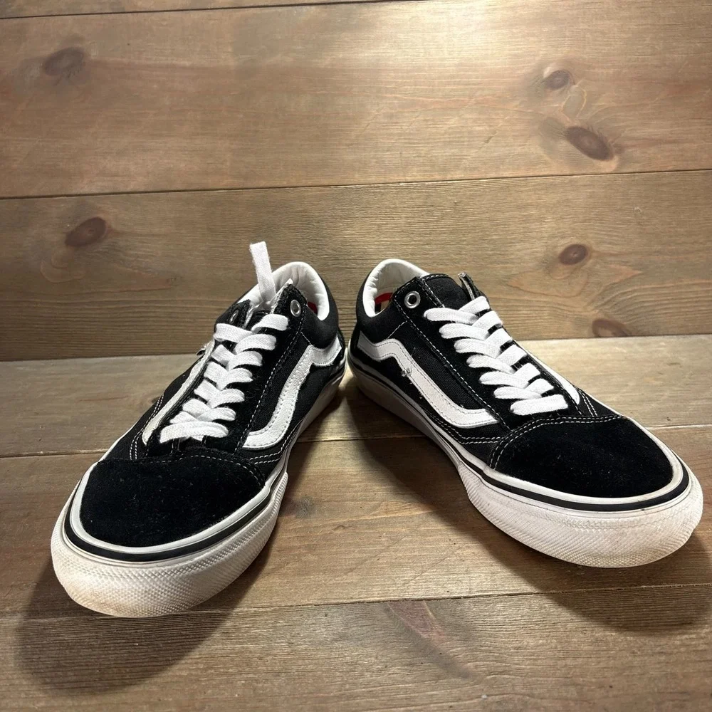 Vans Old Skool Mens size 7.5 shoes Black Suede Skate pop cush sneakers